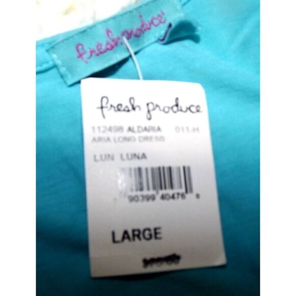 Fresh Produce  L ARIA Aqua Elastic Waist Tank Maxi Dress Asymmetrical Hem New - Picture 2 of 10